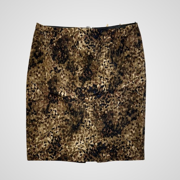 Elie Tahari Dresses & Skirts - Elie Tahari Pencil Skirt Womens 10 Brown Silk Animal Print Excellent Zip